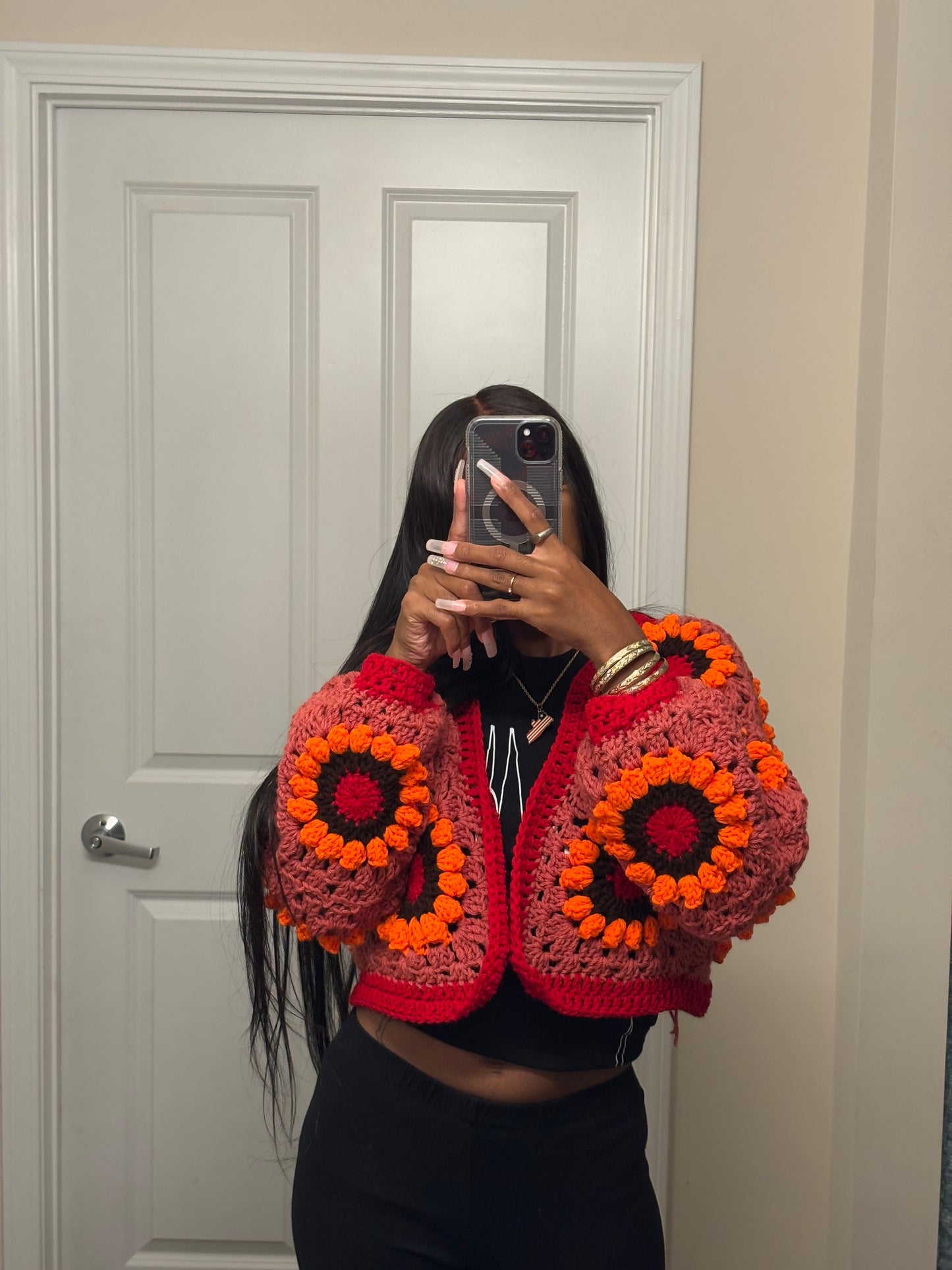 Sunburst cardigan orange