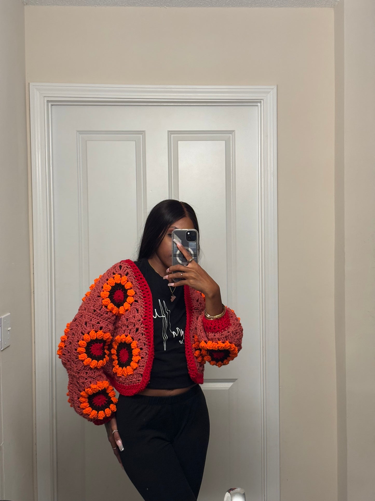 Sunburst cardigan orange